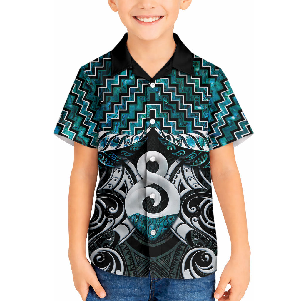 New Zealand Maori Hawaiian Shirt Poutama Pikorua - Single Twist Paua Shell