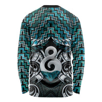 New Zealand Maori Long Sleeve Shirt Poutama Pikorua - Single Twist Paua Shell