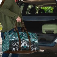 New Zealand Maori Travel Bag Poutama Pikorua - Single Twist Paua Shell