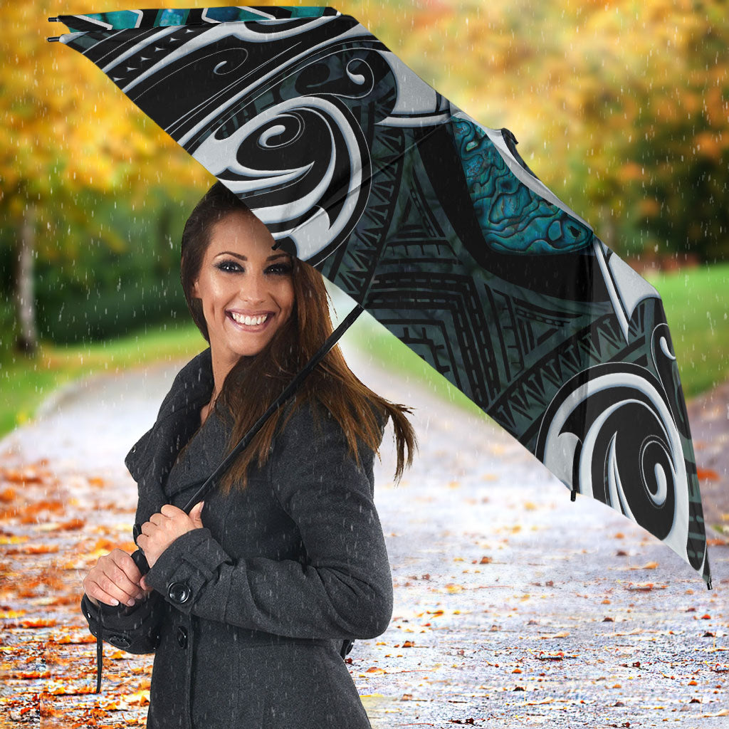 New Zealand Maori Umbrella Poutama Pikorua - Single Twist Paua Shell
