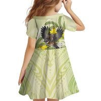New Zealand Piwakawaka Fantail Bird Family Matching Tank Maxi Dress and Hawaiian Shirt With Kowhai Flowers LT05 - Polynesian Pride