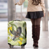 New Zealand Piwakawaka Fantail Bird Luggage Cover With Kowhai Flowers LT05 - Polynesian Pride