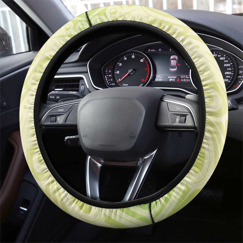 New Zealand Piwakawaka Fantail Bird Steering Wheel Cover With Kowhai Flowers LT05 - Polynesian Pride