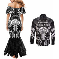 New Zealand Te Reo Maori Couples Matching Mermaid Dress and Long Sleeve Button Shirt Korero Maori Ai Au LT05 - Polynesian Pride