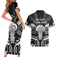 New Zealand Te Reo Maori Couples Matching Short Sleeve Bodycon Dress and Hawaiian Shirt Korero Maori Ai Au LT05 - Polynesian Pride