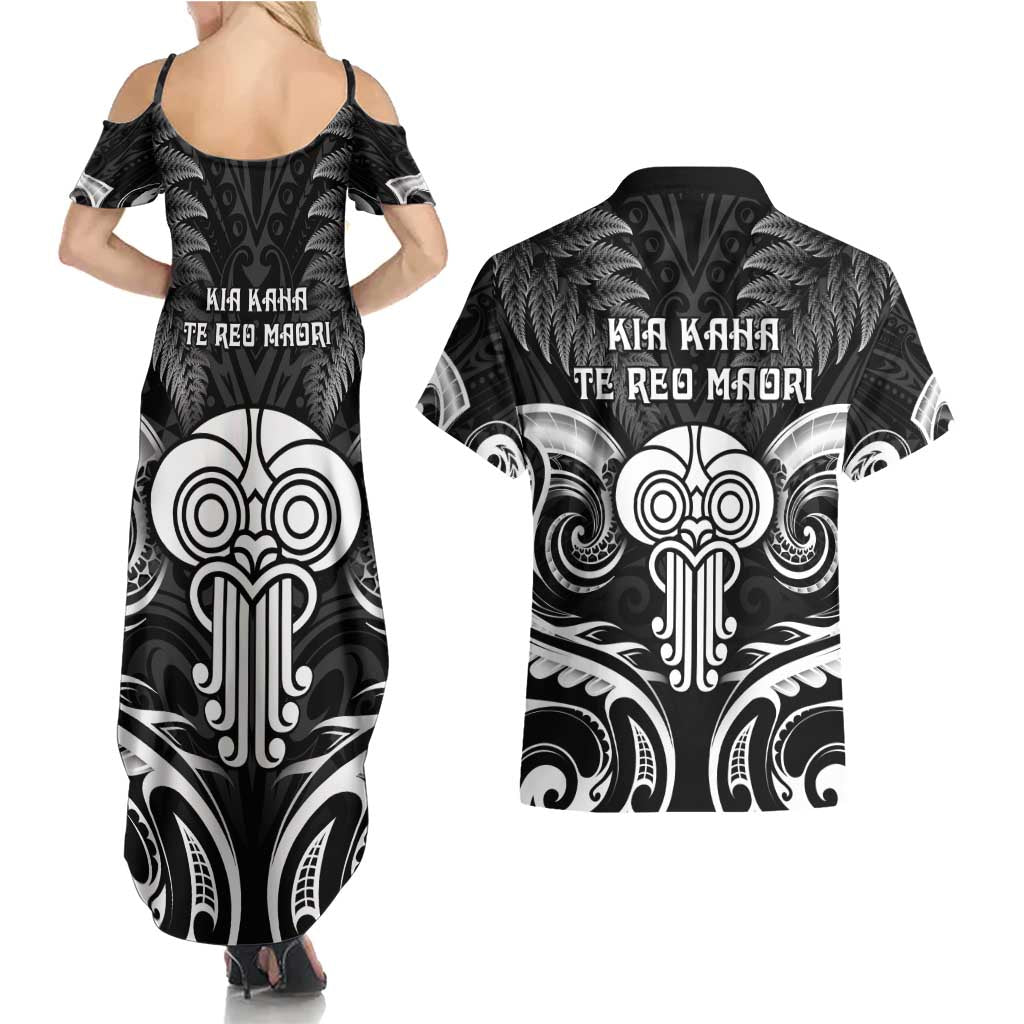 New Zealand Te Reo Maori Couples Matching Summer Maxi Dress and Hawaiian Shirt Korero Maori Ai Au LT05 - Polynesian Pride