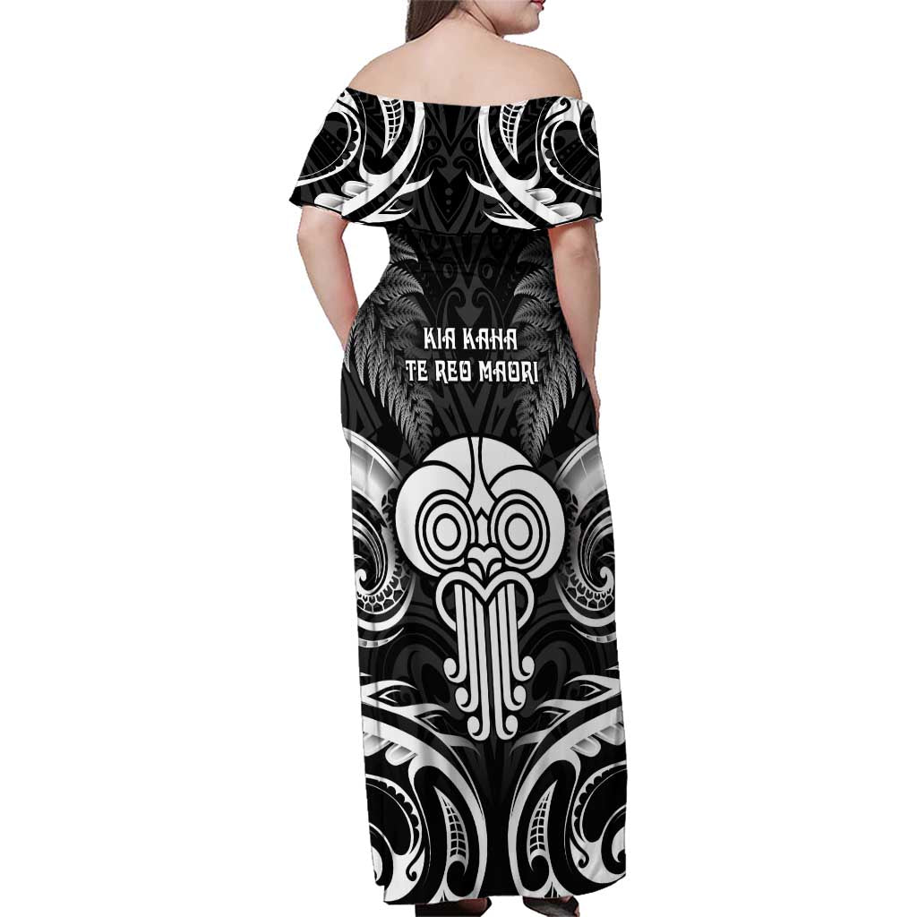 New Zealand Te Reo Maori Family Matching Off Shoulder Maxi Dress and Hawaiian Shirt Korero Maori Ai Au LT05 - Polynesian Pride