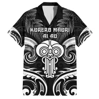 New Zealand Te Reo Maori Family Matching Off Shoulder Short Dress and Hawaiian Shirt Korero Maori Ai Au LT05 Dad's Shirt - Short Sleeve Black - Polynesian Pride
