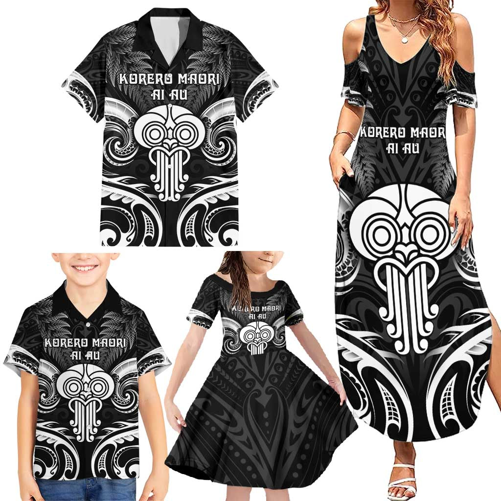 New Zealand Te Reo Maori Family Matching Summer Maxi Dress and Hawaiian Shirt Korero Maori Ai Au LT05 - Polynesian Pride