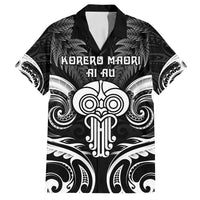 New Zealand Te Reo Maori Family Matching Tank Maxi Dress and Hawaiian Shirt Korero Maori Ai Au LT05 Dad's Shirt - Short Sleeve Black - Polynesian Pride