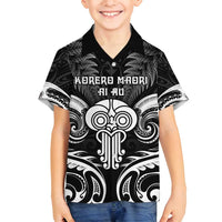 New Zealand Te Reo Maori Family Matching Tank Maxi Dress and Hawaiian Shirt Korero Maori Ai Au LT05 Son's Shirt Black - Polynesian Pride