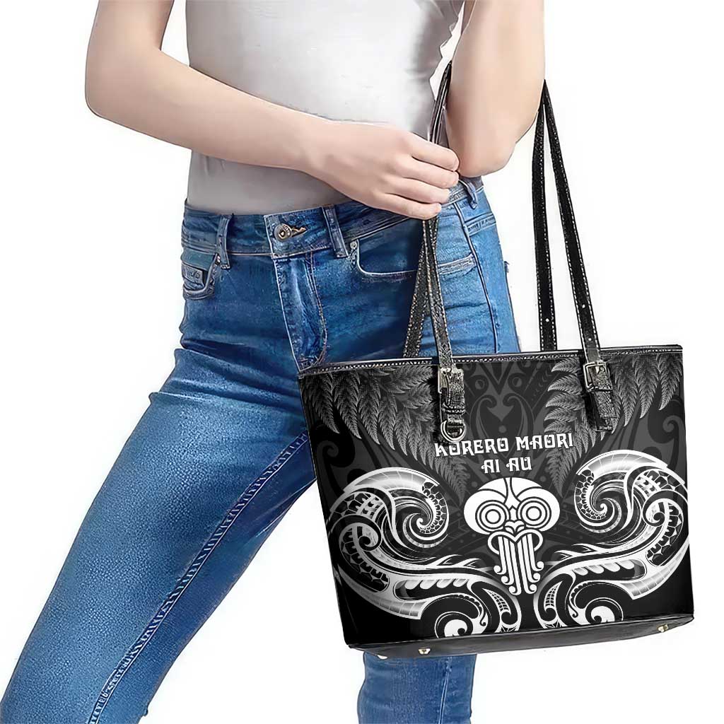 New Zealand Te Reo Maori Leather Tote Bag Korero Maori Ai Au