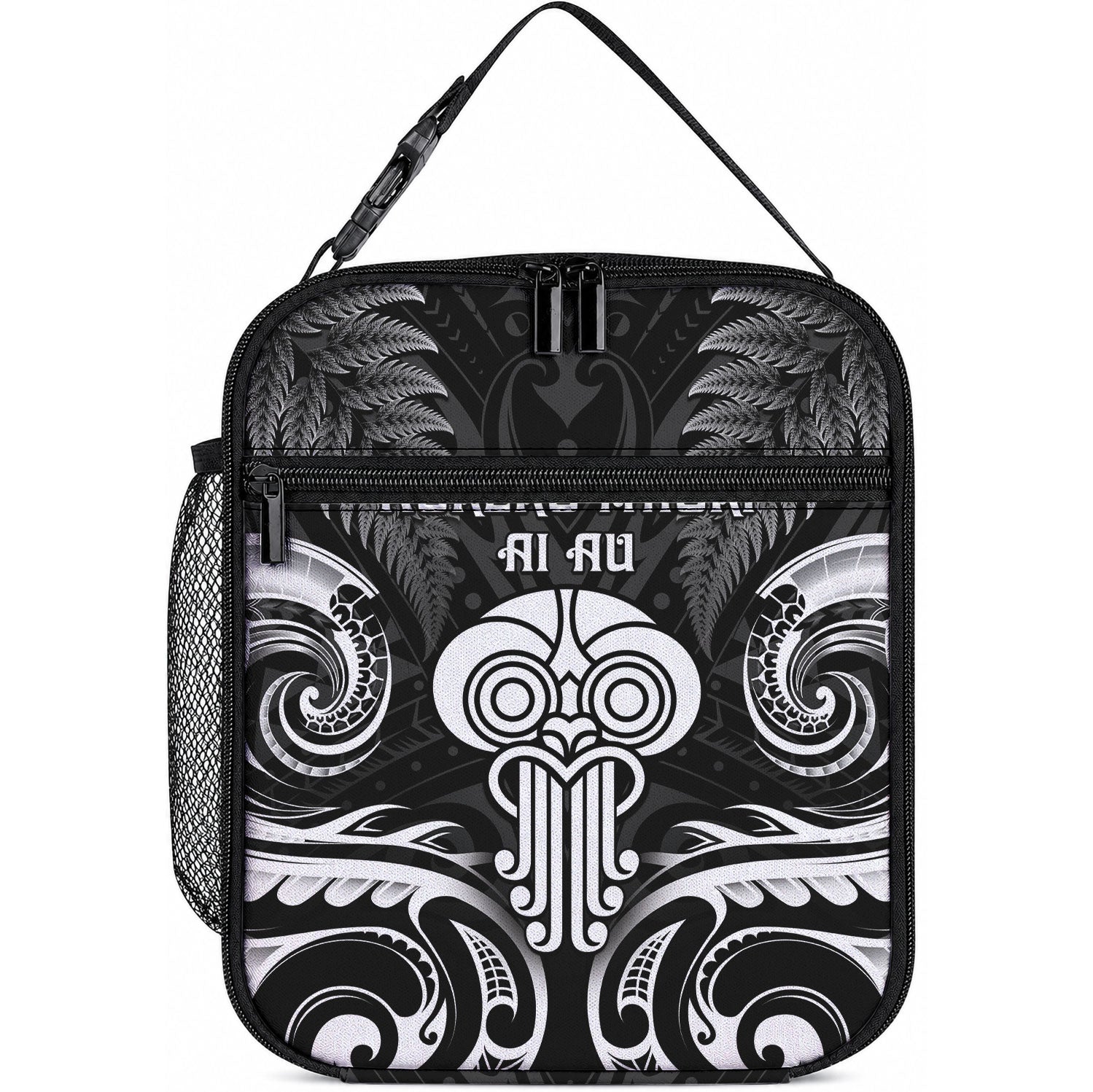 New Zealand Te Reo Maori Lunch Bag Korero Maori Ai Au LT05 10.2 × 8.3 × 4.3 inch Black - Polynesian Pride