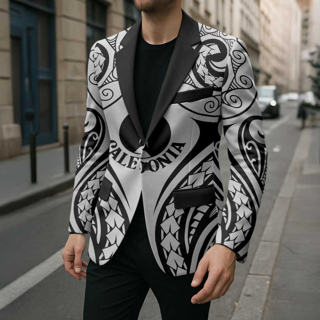 New Caledonia Day Blazer Polynesian Curves White Color - Polynesian Pride