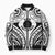 New Caledonia Day Bomber Puffer Jacket Polynesian Curves White Color - Polynesian Pride