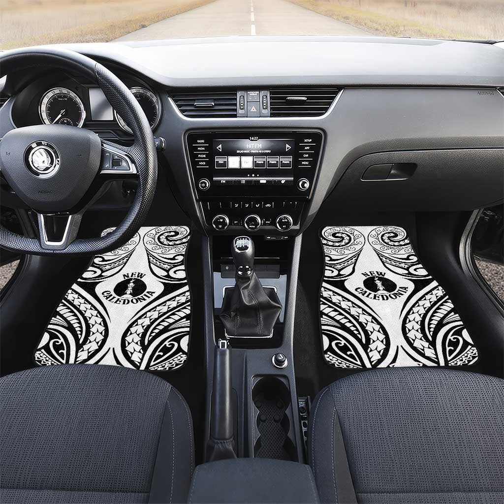 New Caledonia Day Car Mats Polynesian Curves White Color - Polynesian Pride