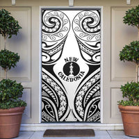 New Caledonia Day Door Cover Polynesian Curves White Color LT05 White - Polynesian Pride