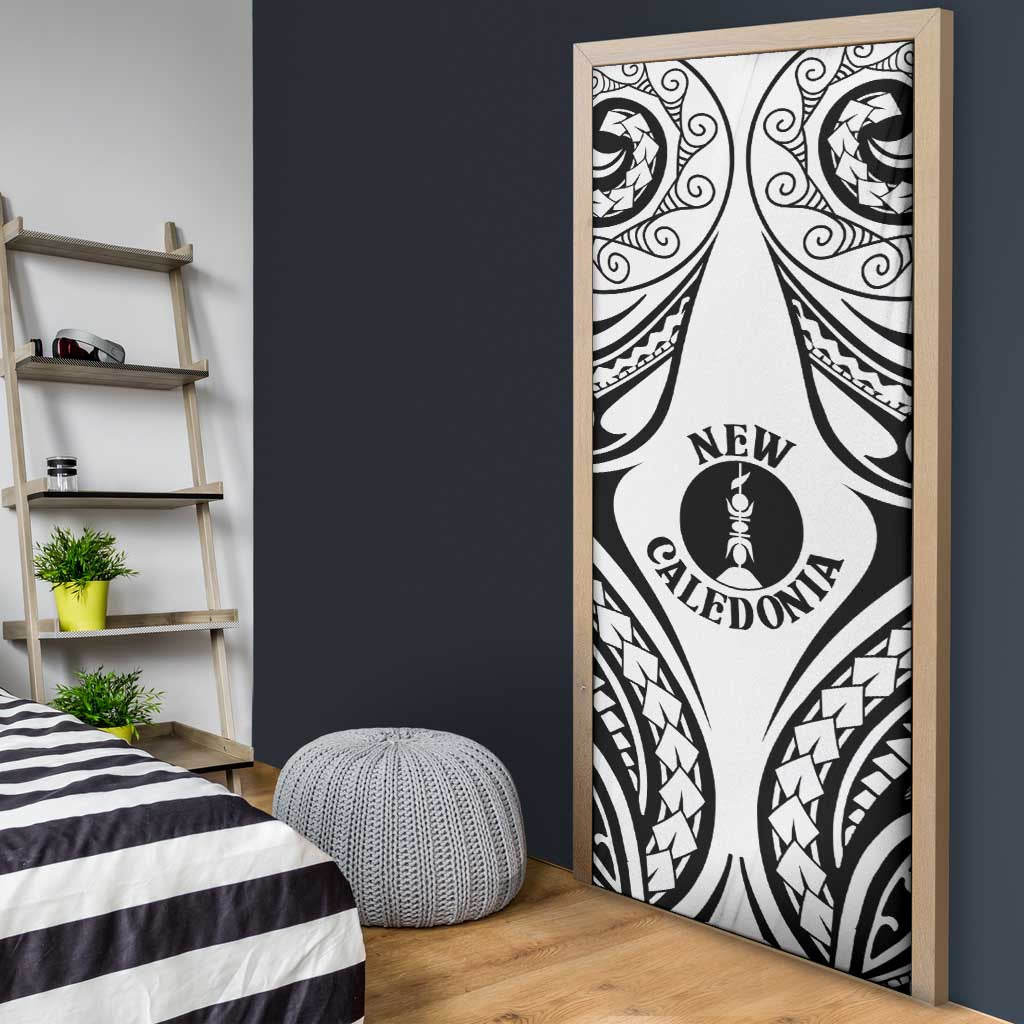 New Caledonia Day Door Cover Polynesian Curves White Color LT05 - Polynesian Pride