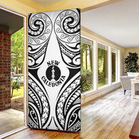 New Caledonia Day Door Cover Polynesian Curves White Color LT05 - Polynesian Pride