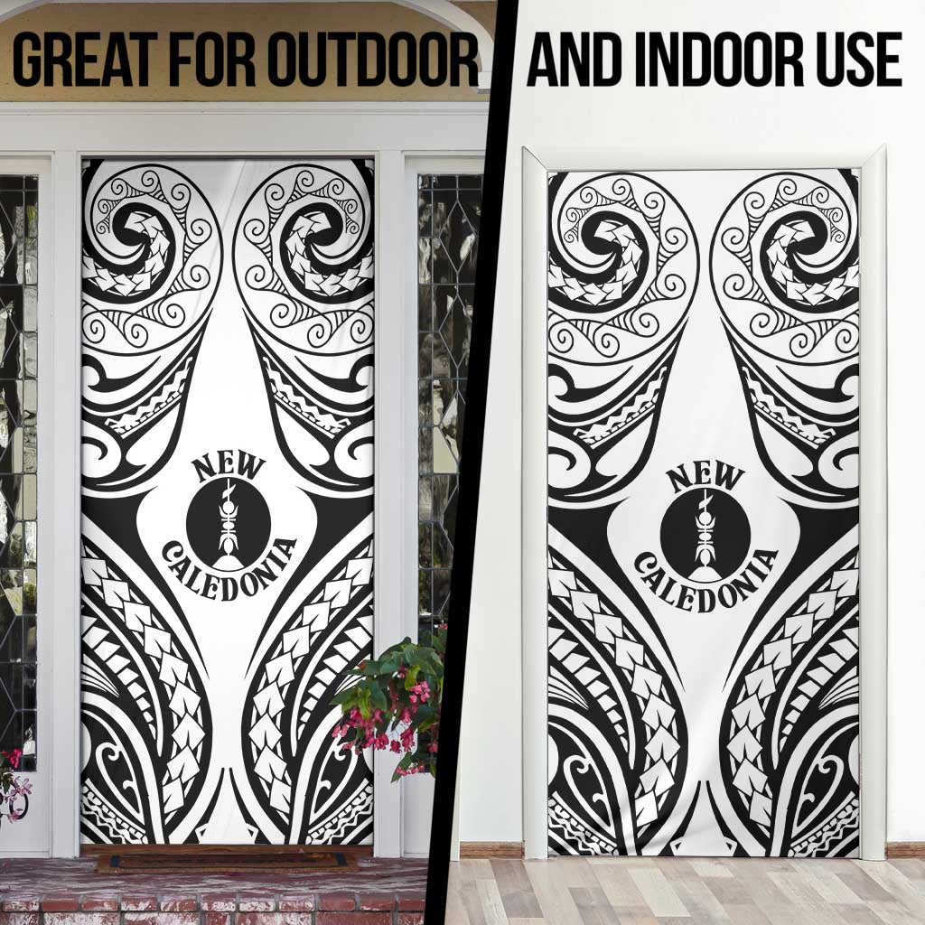 New Caledonia Day Door Cover Polynesian Curves White Color LT05 - Polynesian Pride