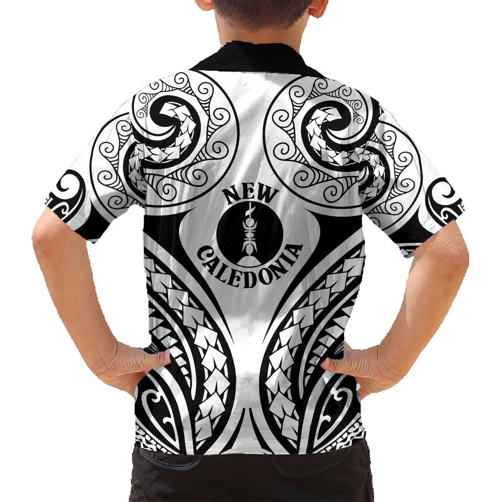 New Caledonia Day Family Matching Long Sleeve Bodycon Dress and Hawaiian Shirt Polynesian Curves White Color LT05 - Polynesian Pride