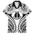 New Caledonia Day Family Matching Long Sleeve Bodycon Dress and Hawaiian Shirt Polynesian Curves White Color - Polynesian Pride