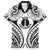 New Caledonia Day Family Matching Off The Shoulder Long Sleeve Dress and Hawaiian Shirt Polynesian Curves White Color - Polynesian Pride