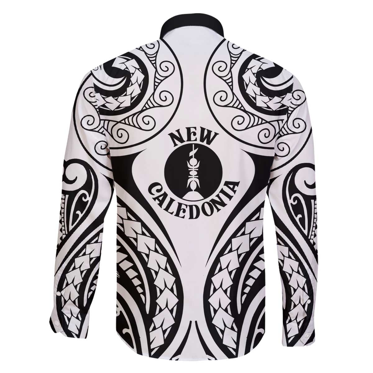 New Caledonia Day Family Matching Off The Shoulder Long Sleeve Dress and Hawaiian Shirt Polynesian Curves White Color LT05 - Polynesian Pride
