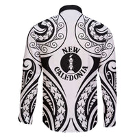 New Caledonia Day Family Matching Off The Shoulder Long Sleeve Dress and Hawaiian Shirt Polynesian Curves White Color LT05 - Polynesian Pride