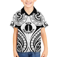 New Caledonia Day Family Matching Summer Maxi Dress and Hawaiian Shirt Polynesian Curves White Color LT05 Son's Shirt White - Polynesian Pride