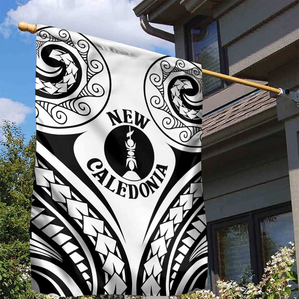 New Caledonia Day Garden Flag Polynesian Curves White Color LT05 - Polynesian Pride