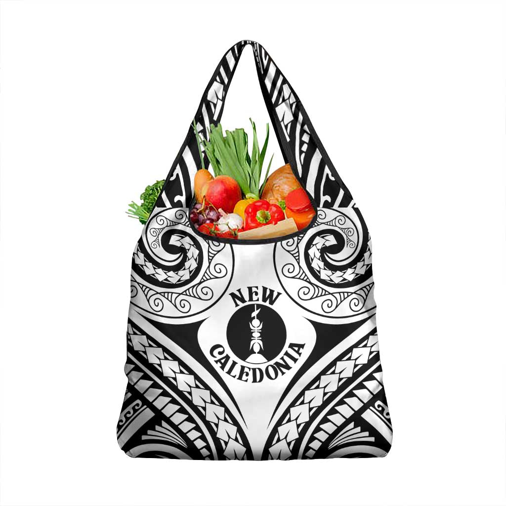 New Caledonia Day Grocery Bag Polynesian Curves White Color LT05 1-pack One Size White - Polynesian Pride