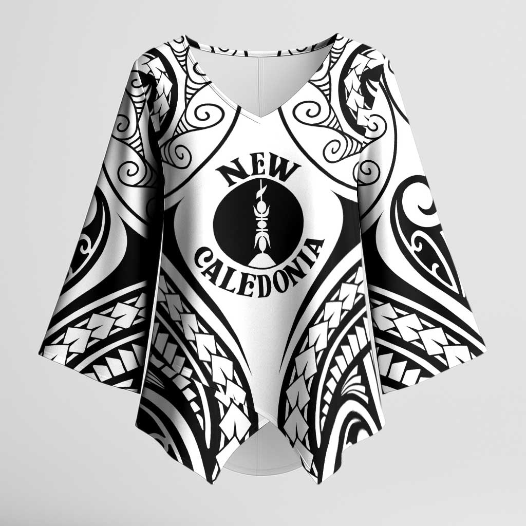 New Caledonia Day Kimono Sleeve Blouse Polynesian Curves White Color LT05 Female White - Polynesian Pride