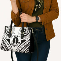New Caledonia Day Leather Bag Polynesian Curves White Color - Polynesian Pride