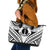 New Caledonia Day Leather Tote Bag Polynesian Curves White Color - Polynesian Pride