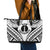 New Caledonia Day Leather Tote Bag Polynesian Curves White Color - Polynesian Pride