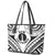 New Caledonia Day Leather Tote Bag Polynesian Curves White Color - Polynesian Pride