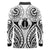 New Caledonia Day Long Sleeve Polo Shirt Polynesian Curves White Color - Polynesian Pride