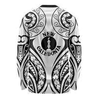 New Caledonia Day Long Sleeve Shirt Polynesian Curves White Color LT05 - Polynesian Pride