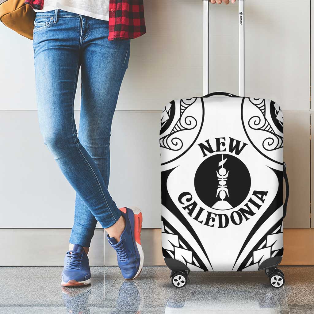 New Caledonia Day Luggage Cover Polynesian Curves White Color LT05 - Polynesian Pride