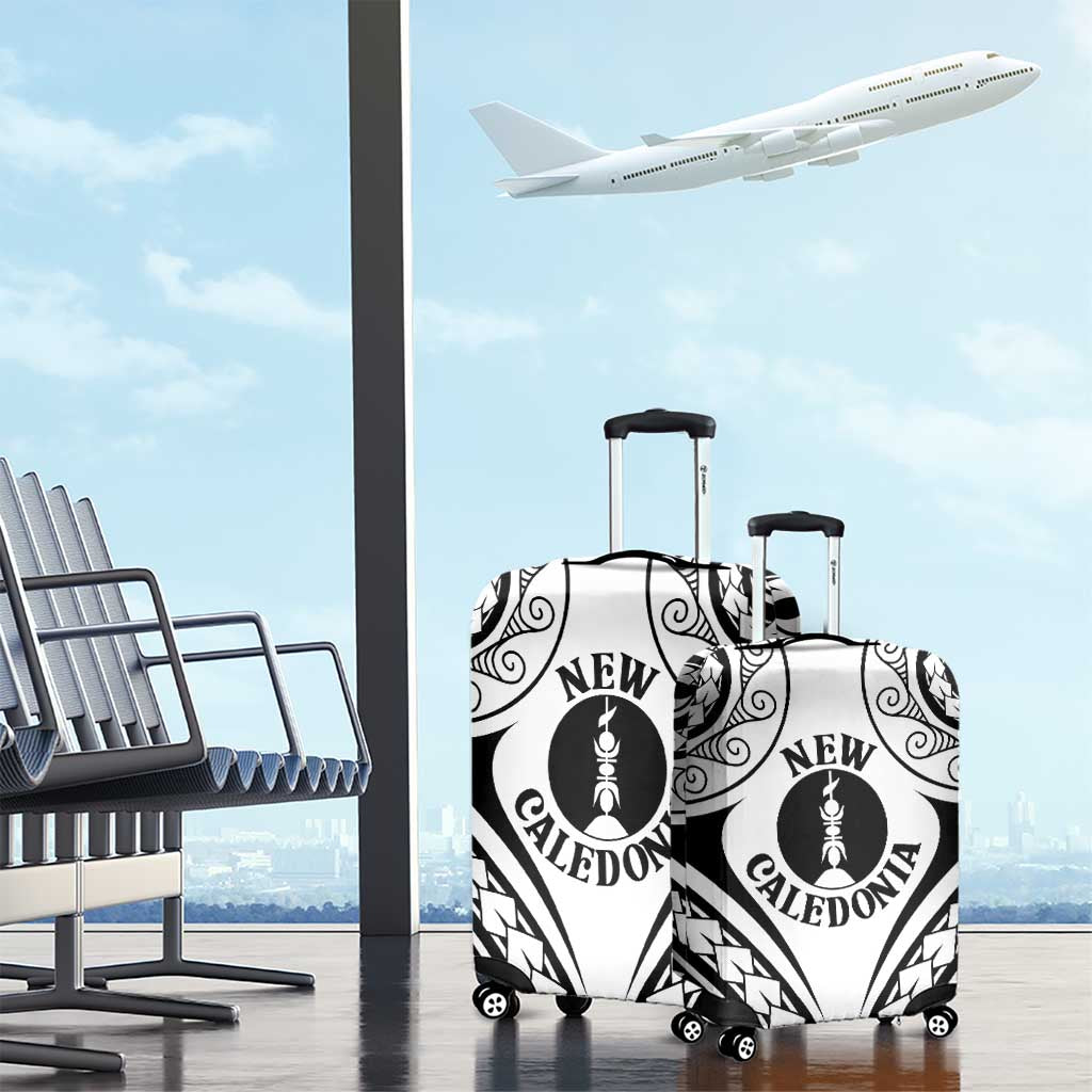 New Caledonia Day Luggage Cover Polynesian Curves White Color LT05 - Polynesian Pride