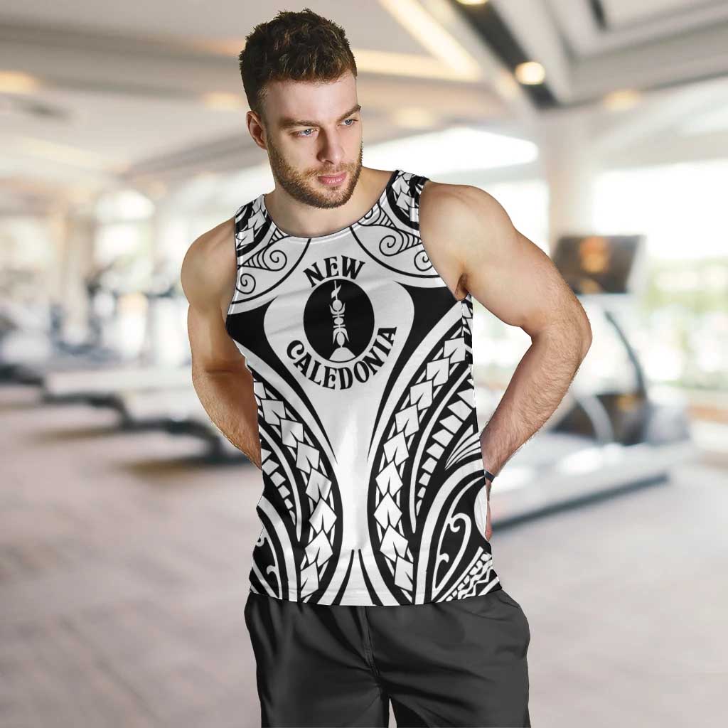 New Caledonia Day Men Tank Top Polynesian Curves White Color LT05 White - Polynesian Pride
