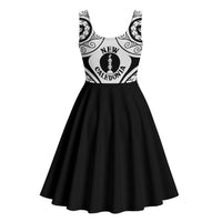 New Caledonia Day Midi Dress Polynesian Curves White Color - Polynesian Pride
