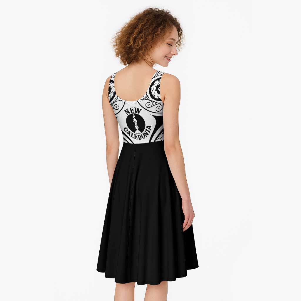 New Caledonia Day Midi Dress Polynesian Curves White Color - Polynesian Pride