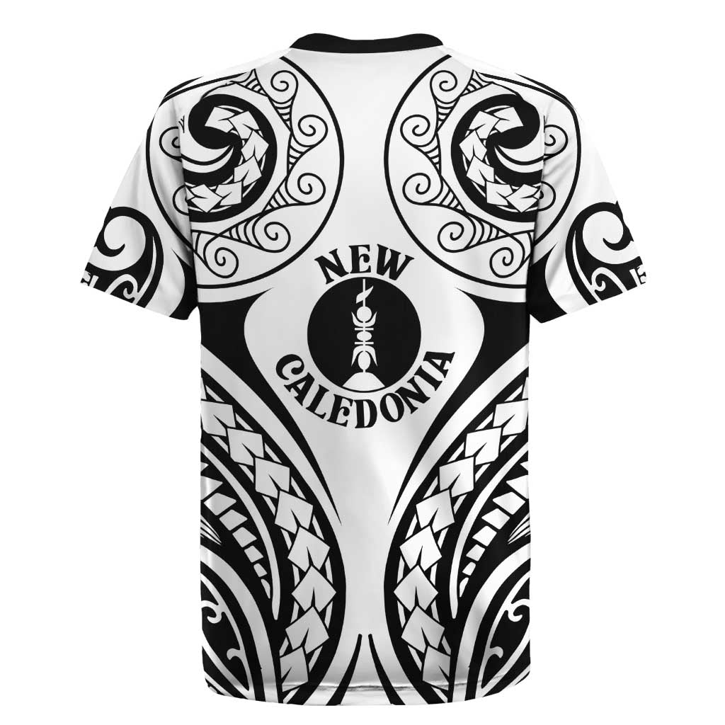 New Caledonia Day Rugby Jersey Polynesian Curves White Color LT05 - Polynesian Pride