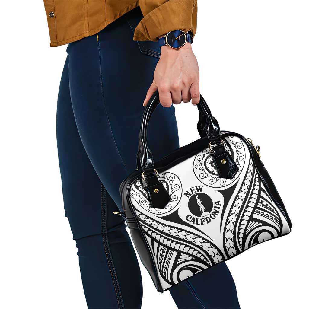 New Caledonia Day Shoulder Handbag Polynesian Curves White Color - Polynesian Pride