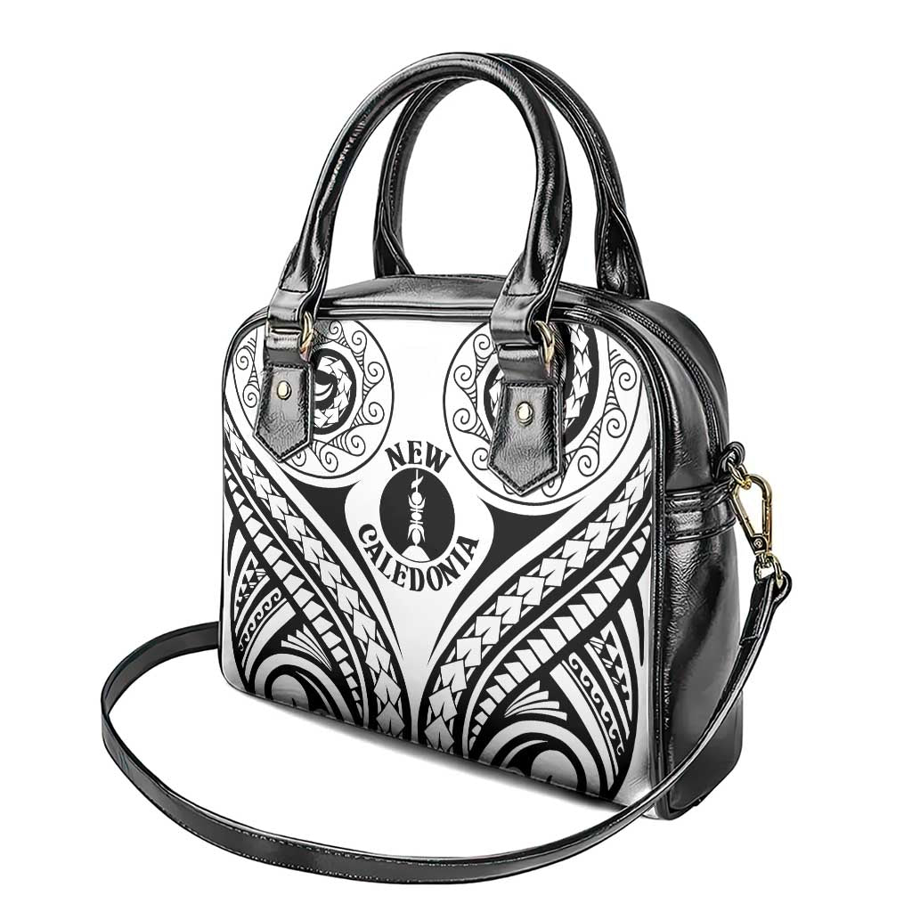New Caledonia Day Shoulder Handbag Polynesian Curves White Color - Polynesian Pride