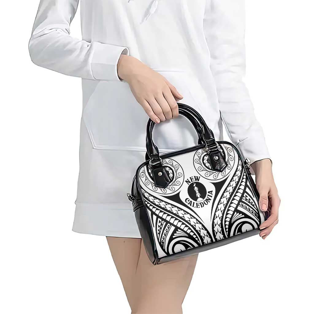 New Caledonia Day Shoulder Handbag Polynesian Curves White Color - Polynesian Pride