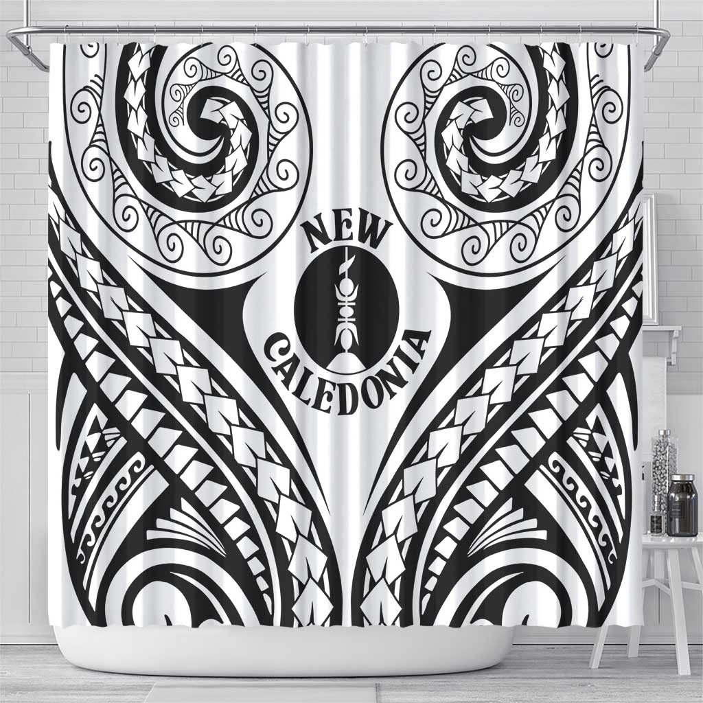 New Caledonia Day Shower Curtain Polynesian Curves White Color LT05 - Polynesian Pride