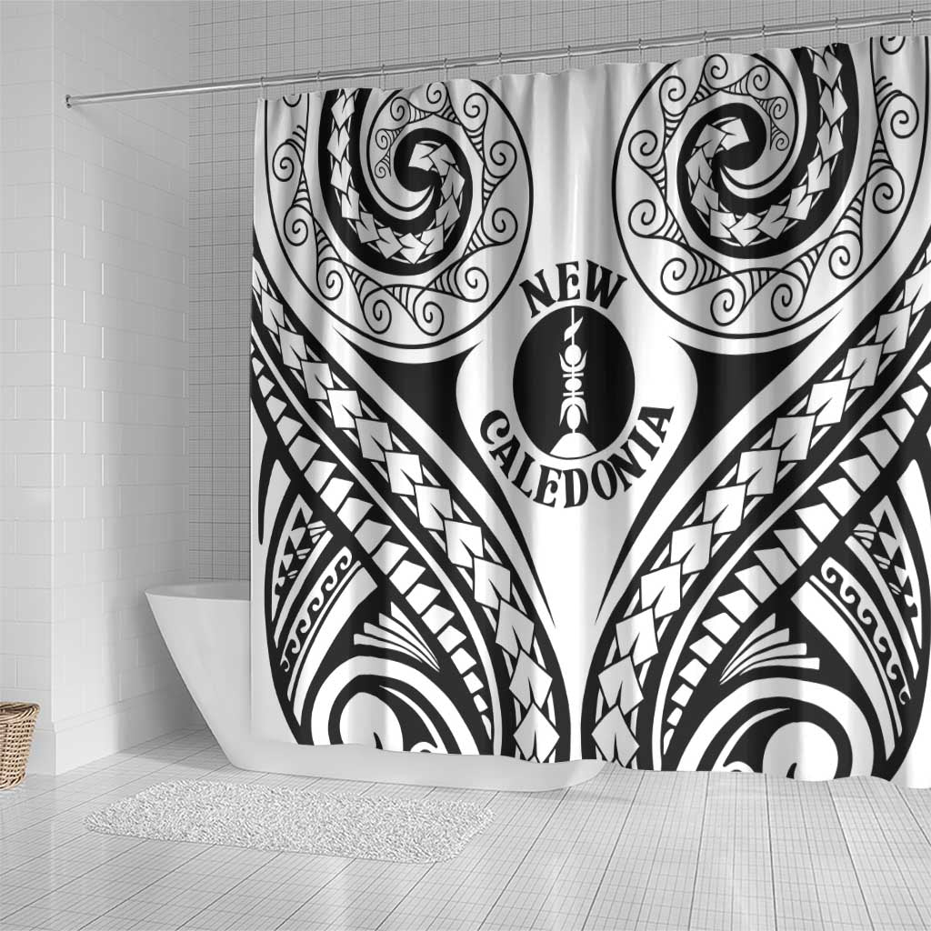New Caledonia Day Shower Curtain Polynesian Curves White Color LT05 - Polynesian Pride